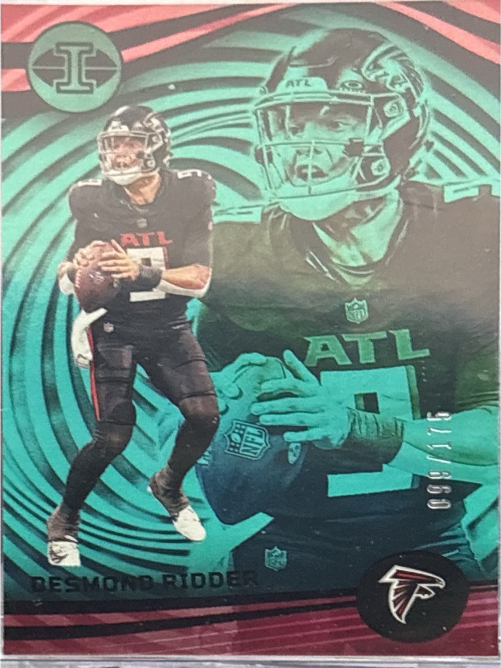 Panini Desmond Ridder Teal Football Trading Card LE 99/175
